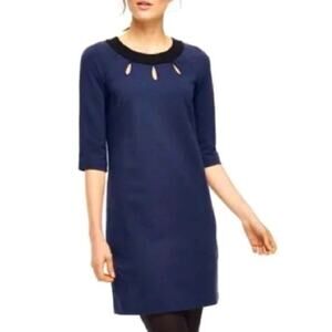 Boden Dress Shift Tilly Tunic Sz 8 Blue Black Cutouts